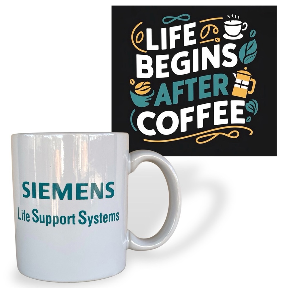 Y2K SIEMENS Life Support Corporate Medical Promo Ceramic Coffee Mug
